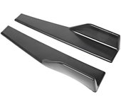 2 piezas de divisores de balancín para faldones laterales de coche universales, difusor de aletas con textura de fibra de carbono