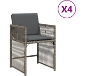 4 uds sillones de jardín | silla de exterior | sillon jardín con cojines ratán sintético gris cfw776205