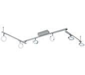 Regleta de focos led eglo cardillio 1 cromo 2 luces cálidas 20w 10w