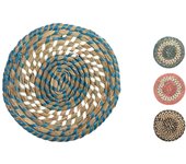 H&h new juego de 6 macetas redondas, seagrass, paja, cm20