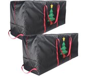 2 bolsas de almacenamiento para árboles de navidad que se adaptan a árboles artificiales de 7 pies, bolsas de almacenamiento impermeables para navidad
