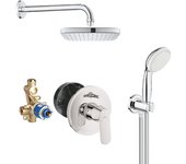 Grohe conjunto de ducha empotrada eurosmart cosmopolitan tempesta vitalio, cromo (25219cube)