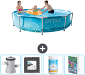 Paquete de piscina - intex - alrededor - 305x305x76 cm + accesorios cb109
