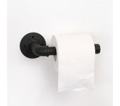 Portarrollos de papel higiénico negro mate, estilo industrial, vintage, de metal, con tubo de hierro, para montar en la pared, para baño, cocina y d