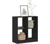 Estantería librería，armario de libros de madera de ingeniería negra 68,5x32x75 cm cfw51441
