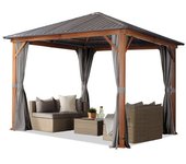 Cenador forest superior, 3x3m, óptica roble, gris loft