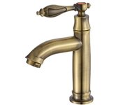 Grifo de lavabo de latón monomando retro, grifo de bronce, grifo de agua fría individual