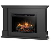 Luena - chimenea de suelo eléctrica independiente con led - negro - 26' - 120 x 82 x 31