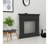 Mpc lipari marco gris para chimenea o quemador eléctrico vulcano, diseño lineal en madera mdf, apto para todos los ambientes.