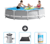 Paquete de piscina - intex - alrededor - 305x305x76 cm + accesorios cb80