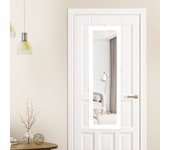 Armario joyero con espejo de 12 led organizador montado en pared blanco 37 x 8,5 x 120 cm csw669165