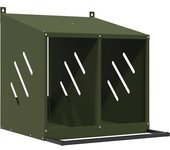 Nido para gallinas con 2 compartimentos de metal verde oliva