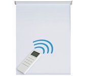 Estor motorizado opaco estores enrollables blackout automático con batería, motor y mando premium blanco 140 x 180cm