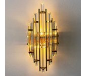 Bamyum lámpara de pared champion de cristal dorado, lámpara de pared, vintage