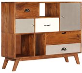 Aparador | aparador de comedor | armario de cocina de madera maciza de acacia 115x35x86 cm cfw74911