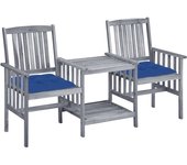 Vidaxl sillas de jardín con mesita y cojines madera maciza acacia