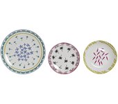 Vajilla set 18 porcelana 27x27x2,5 africa azul
