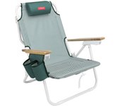 Flamingueo silla playa plegable hamaca reclinable reposabrazos 5 posiciones verde