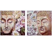 Cuadro dkd home decor buda 80 x 3 x 80 cm oriental (2 unidades)