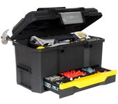 Caja de herramientas con cerradura, doble compartimento y cajón organizador stanley 1-70-316