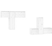 6 piezas muebles para tv | mueble de salón | mueble de salón tv madera maciza de pino blanco cfw764272