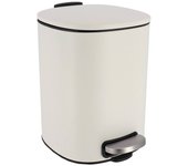 Tendance - cubo de basura metálico cuadrado de 5l con freno de pedal - blanco