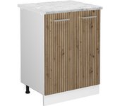 Vicco mueble bajo de cocina r-line, roble artesanal, 60 cm , et mármol