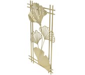 Decoración de pared de metal dorado, decoración de pared con hojas doradas, escultura artística con marco para sala de estar, oficina, ho
