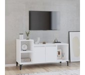 Mueble para tv madera contrachapada blanco 100x35x55 cm