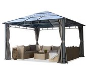 Cenador techo fijo sunset deluxe, 4x4m, gris loft