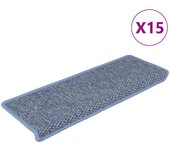 Alfombrilla autoadhesiva escalera sisal 15 piezas | alfombras de escalera | tapetes de escalera azul 65x21x4 cm cfw65109