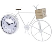 Reloj de sobremesa diseño bicileta en metal blanco