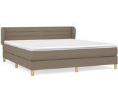 Somier de láminas con colchón taupe 180x200 cm tela