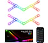 Tira de luces led rgb con wifi para pared, regulables, compatible con alexa y google assistant (12 tiras, color blanco)