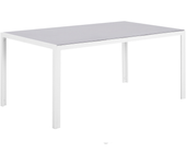 Beliani mesa de jardín catania 91 cm 160 cm vidrio gris
