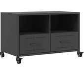 Mueble para tv | mueble de salón acero laminado en frío negro 68x39x43,5 cm cfw27703