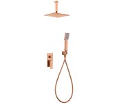 Conjunto ducha monomando empotrado catania oro rosa cepillado