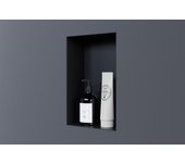 Bernstein - cabina de ducha de acero inoxidable sin marco, estante empotrado - 20x30x10cm - nt203010x negro