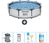 Paquete de piscina - bestway - alrededor - 305x305x76 cm + accesorios cb49