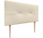 Dhome cabecero de polipiel pro con patas cabeceros cabezal tapizado cama lujo (vainilla, 105cm)