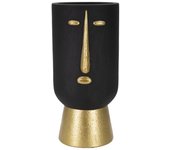 Jarrón decorativo cara 23, poliresina, negro, epikasa