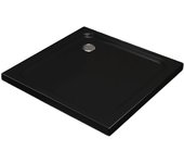 Plato de ducha antideslizante 80x80cm, negro