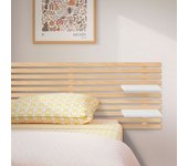 Dhome cabecero con estantes de madera reciclada dm colgante pared estilo palet japones cama vintage (madera natural/blanco, 135cm)