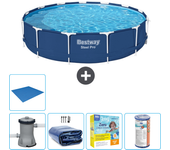 Paquete de piscina - bestway - alrededor - 396x396x84 cm + accesorios cb16