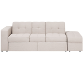 Beliani sofá cama falster tela beige con almacenaje 3 plazas