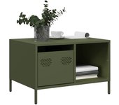 Mesa de centro verde oliva 68,5x50x43,5 cm acero laminado en frío