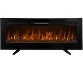 Chimenea eléctrica de pared estufa calefactor 950w/1850w piedrecitas cristales leño simulados brillo ajustable con mando