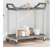 Maison exclusive - carrito de 2 niveles aluminio gris 99x50x97 cm