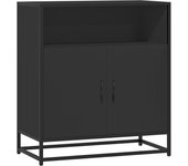 Aparador | aparador de comedor | armario de cocina de madera de ingeniería negro 68x35x76 cm cfw168048