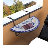 Maison exclusive - mesa de balcón colgante mosaico azul y blanco